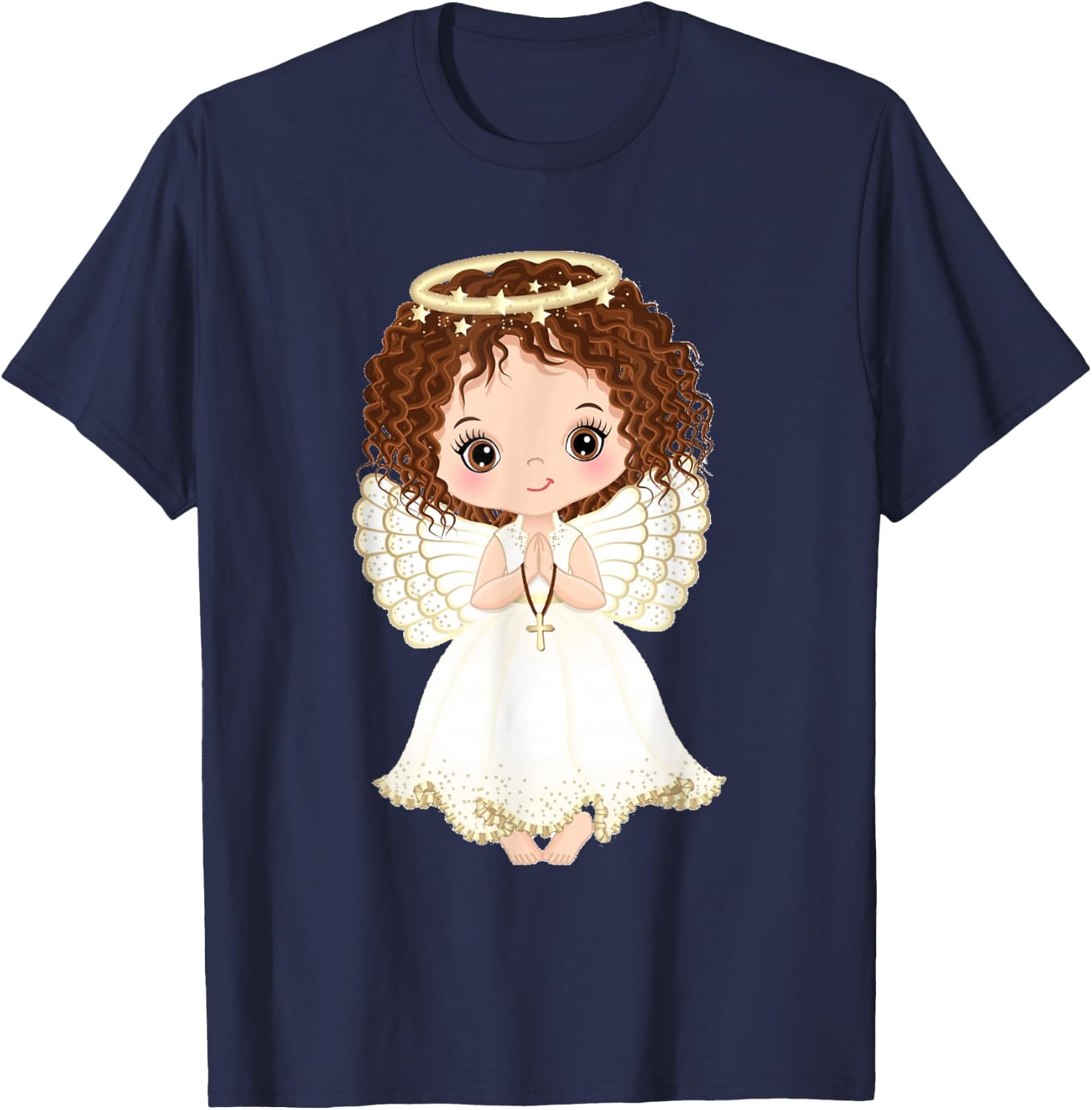 Cute Christmas Angel Red Hair Angel Xmas Church T-Shirt - T-Shirt | Navy