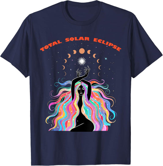 2024 Total Solar Eclipse April 8 Path Of The Eclipse T-Shirt - T-Shirt | Navy