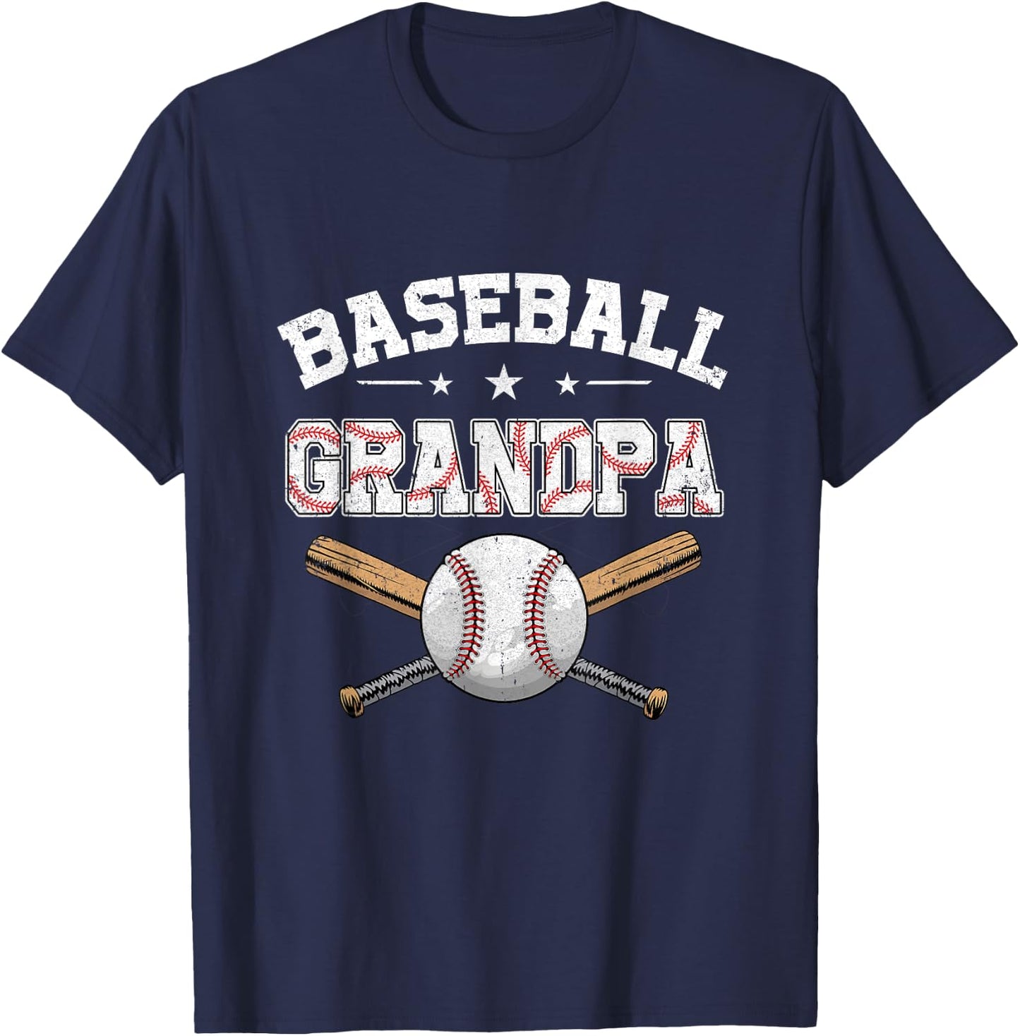 Baseball Grandpa For Fathers Day Baseball Lovers T-Shirt - T-Shirt | Navy