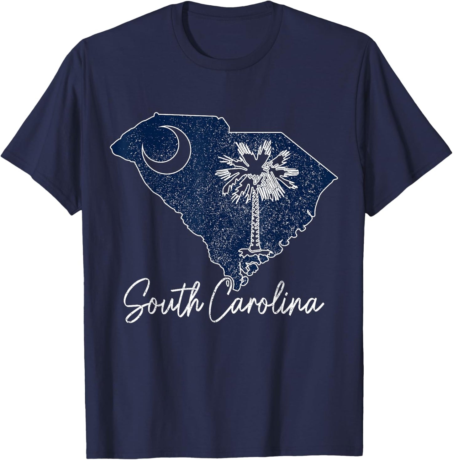 South Carolina Palmetto Moon USA America Pride Vintage T-Shirt - T-Shirt | Navy