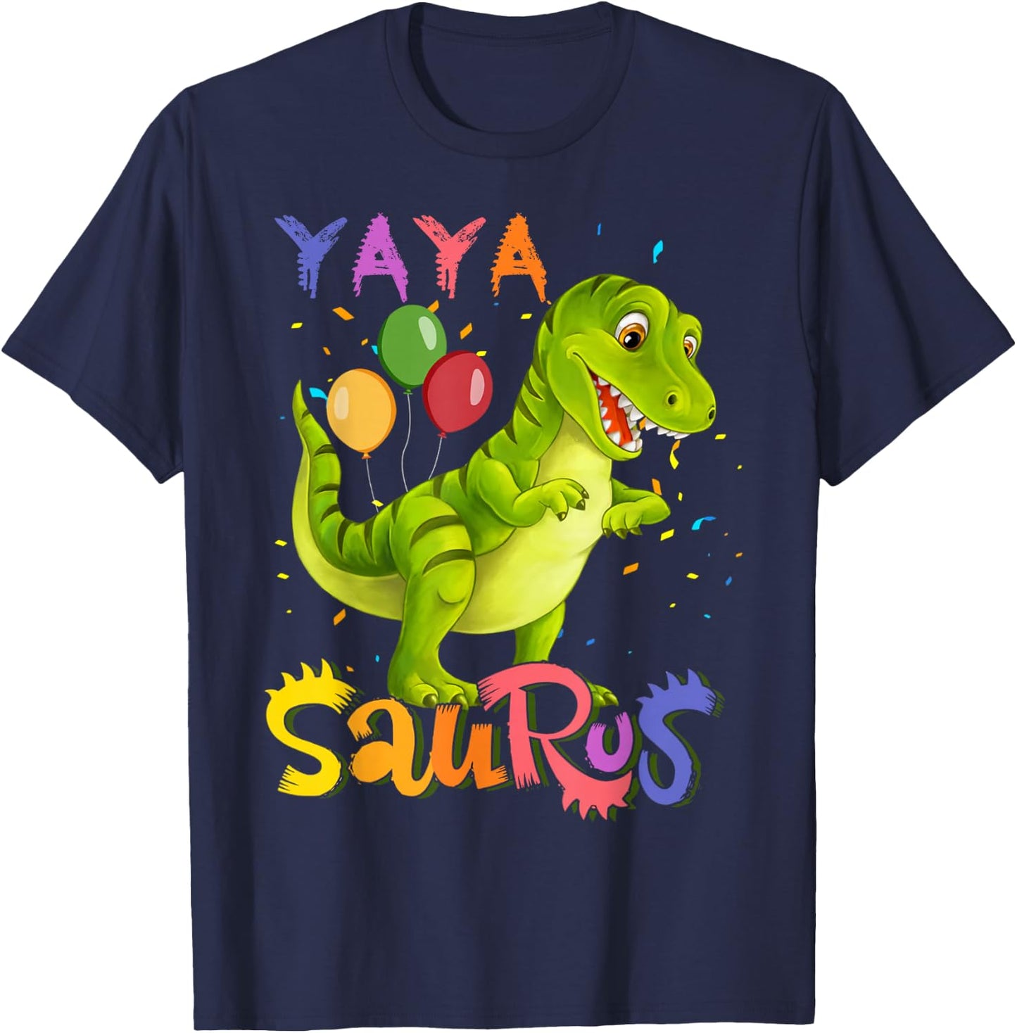 Yayasaurus T Rex Dinosaur Yaya Saurus Family Matching T-Shirt - T-Shirt | Navy