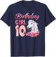 Horse Lovers 10th Birthday Girl Cute 10 Year Old T-Shirt - T-Shirt | Navy