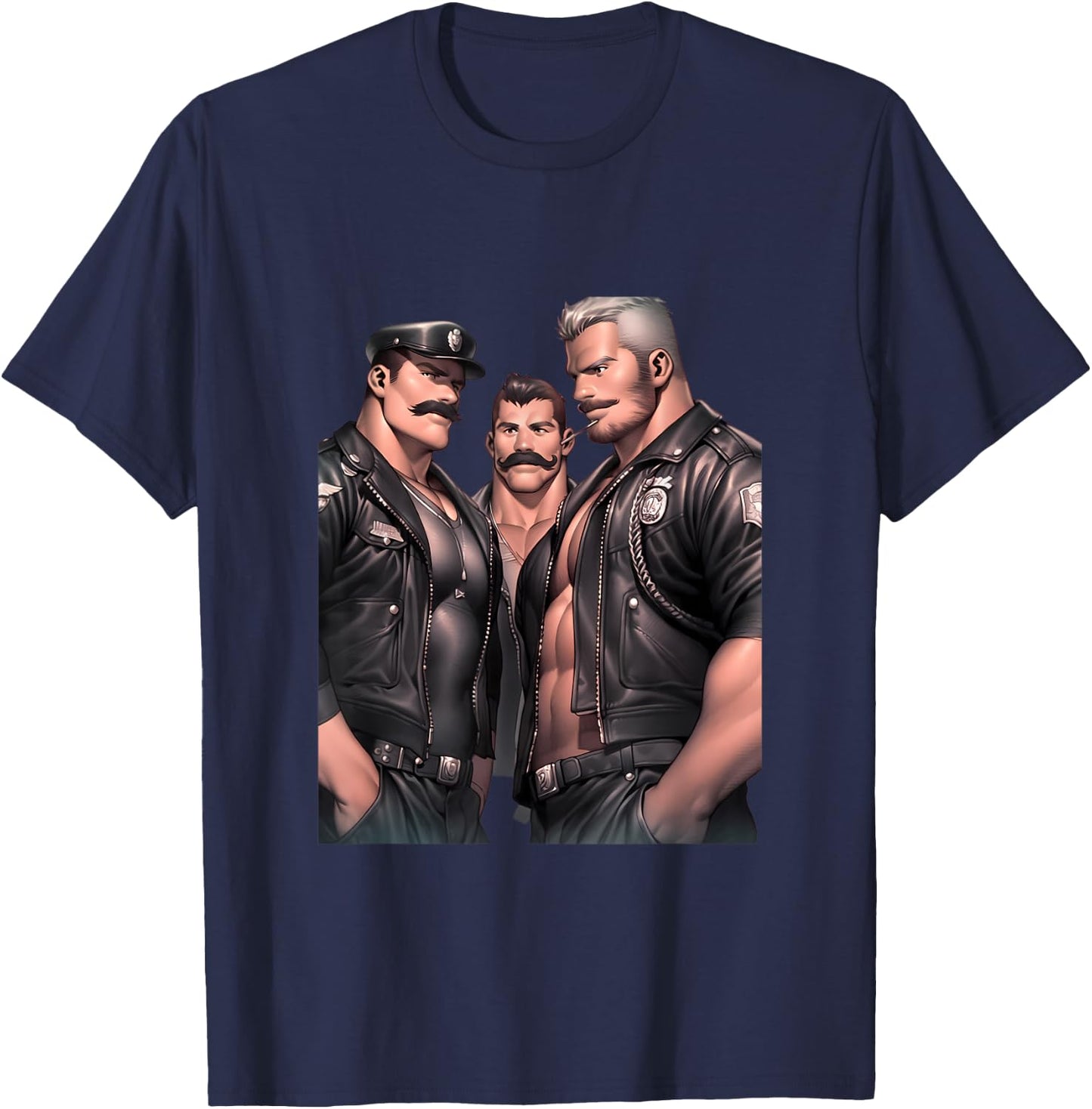 Gay Pride - Leather Gay Daddy Man Bear Kink Gay Bearded T-Shirt - T-Shirt | Navy