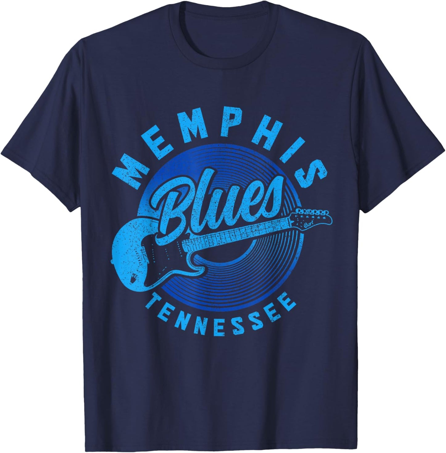 Memphis Tennessee TN Pride Guitar Blues Music Vintage T-Shirt - T-Shirt | Navy