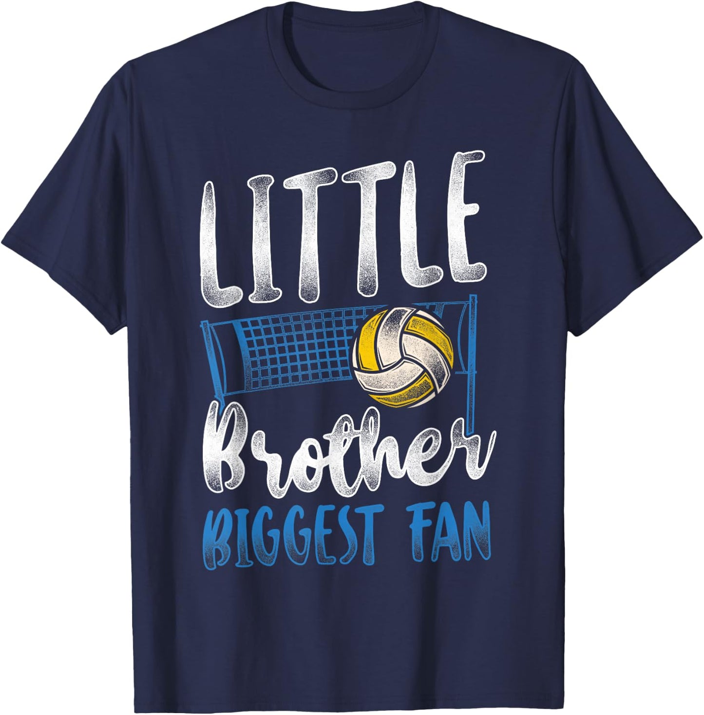 Volleyball Player Team Brother Vintage Little Brother T-Shirt - T-Shirt | Navy
