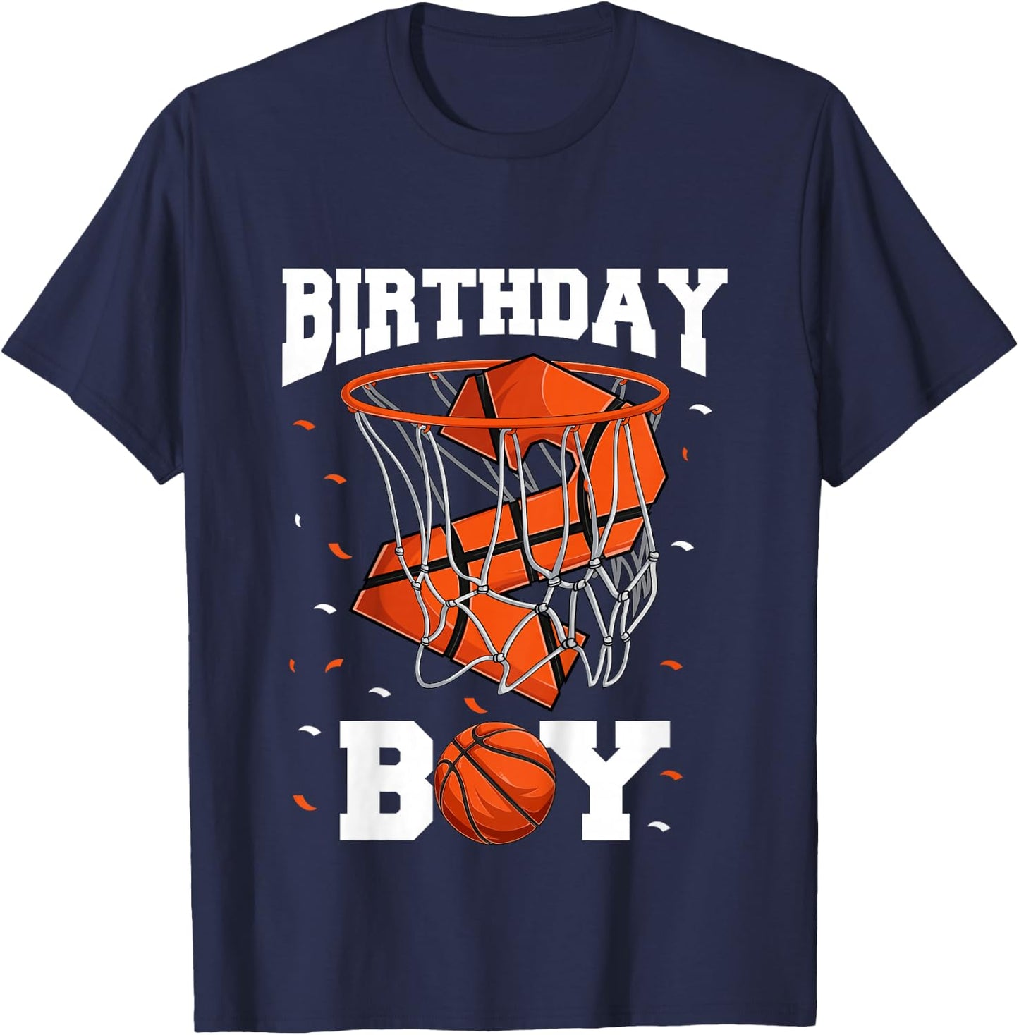 Kids 2nd Birthday Basketball Shirt Kids, Boys 2 Year Old T-Shirt - T-Shirt | Navy