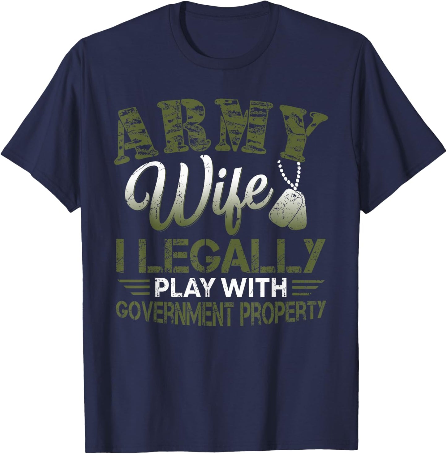 Army Veteran Wife Shirt Proud Army Wife Gift T-Shirt - T-Shirt | Navy
