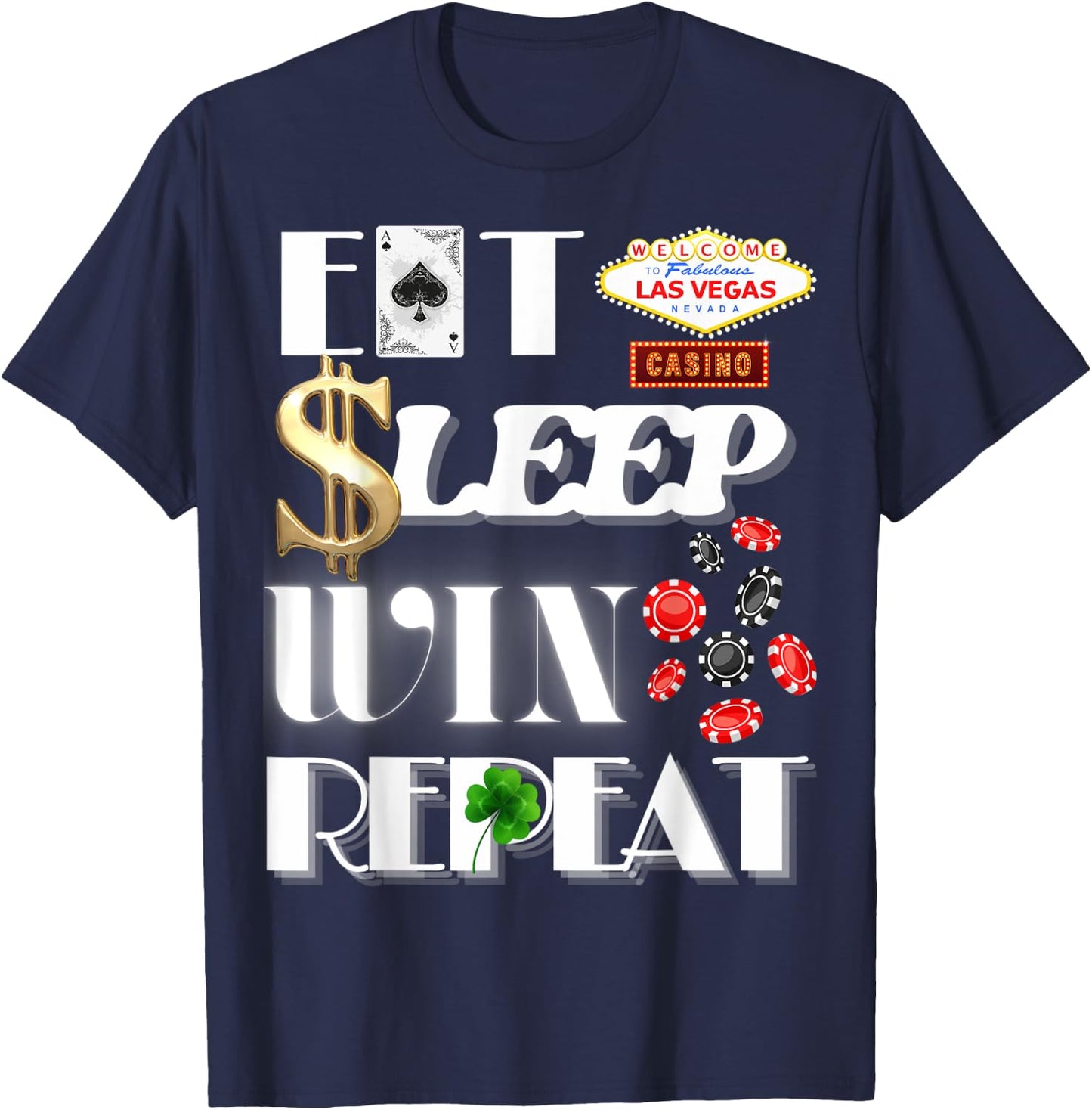 Funny Las Vegas Casino Trip Party Couple Family Matching T-Shirt - T-Shirt | Navy