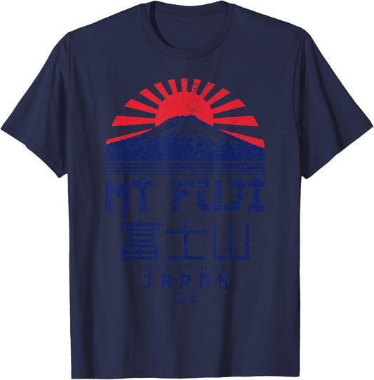 Mt. Fuji Japan Vintage Retro Souvenir Tokyo Japanese T-Shirt - T-Shirt | Navy