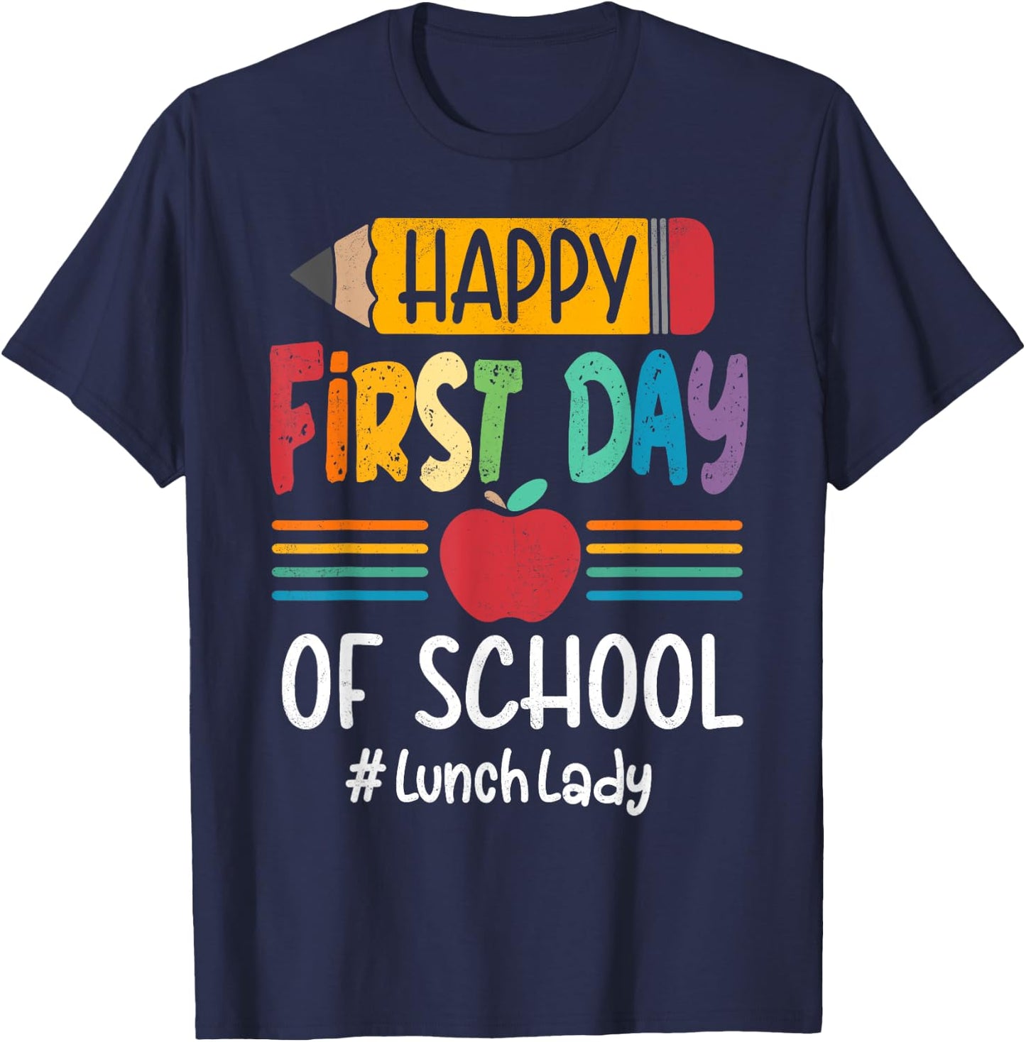 Welcome Back To School Lunch Lady Teacher Fist day of school T-Shirt - T-Shirt | Navy