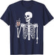 Iced Coffee Skeleton Drinking Funny Halloween Skull T-Shirt - T-Shirt | Navy