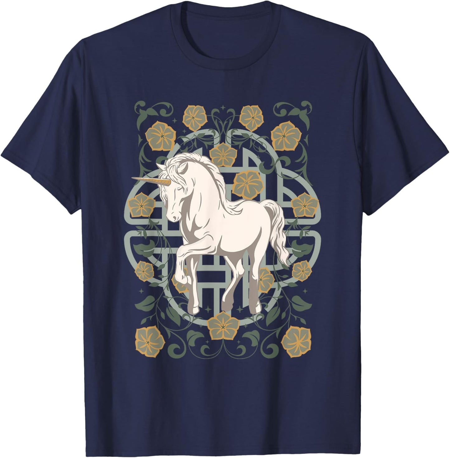 Celtic Unicorn Design T-Shirt - T-Shirt | Navy