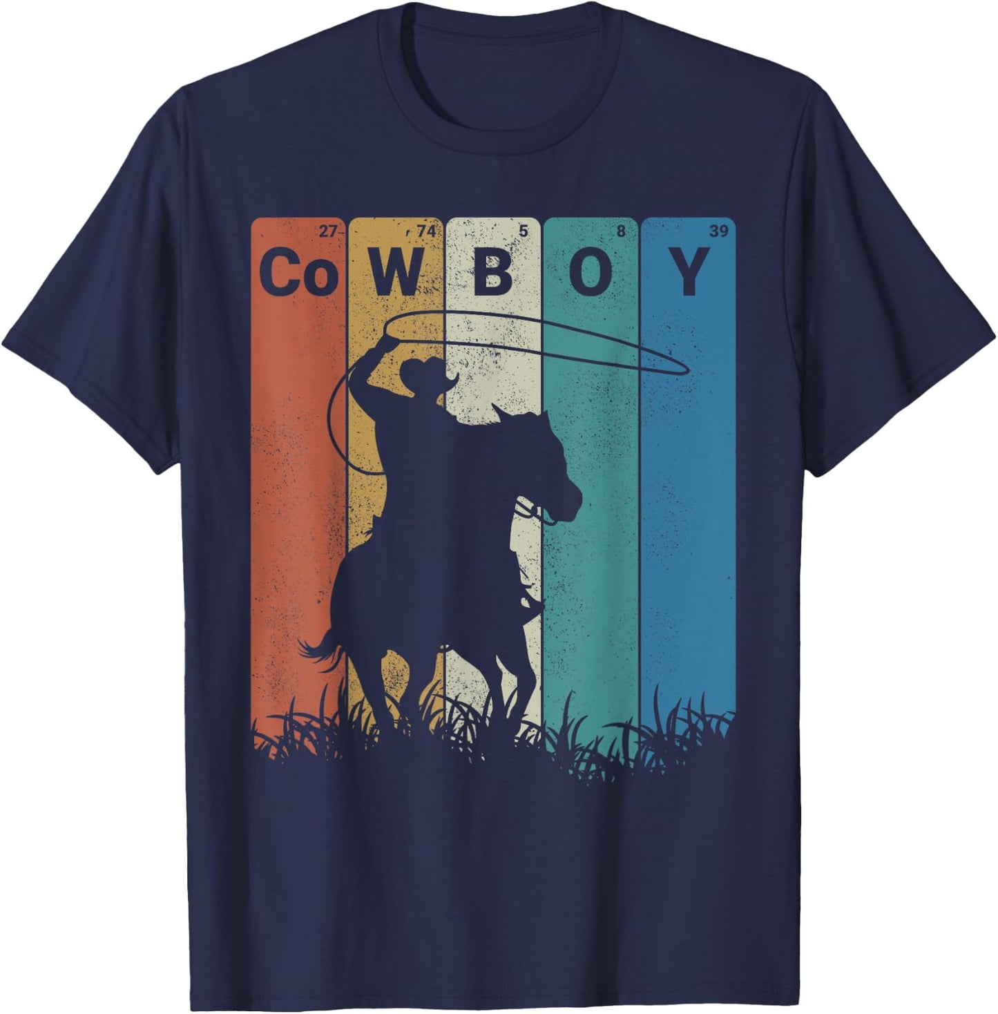 Cowboy Periodic Table Elements Western Rodeo T-Shirt - T-Shirt | Navy