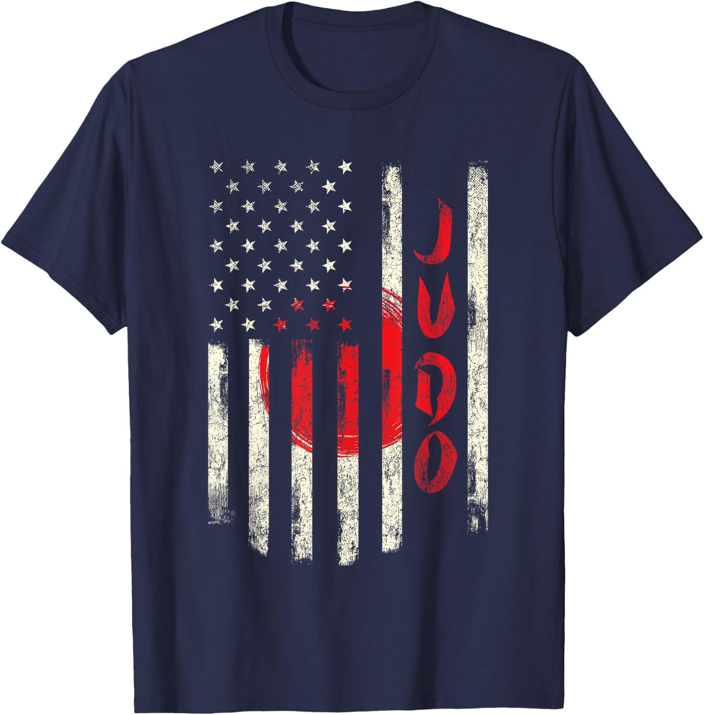 Judo - USA American Japan Flag Judoka Japanese Martial Arts T-Shirt - T-Shirt | Navy