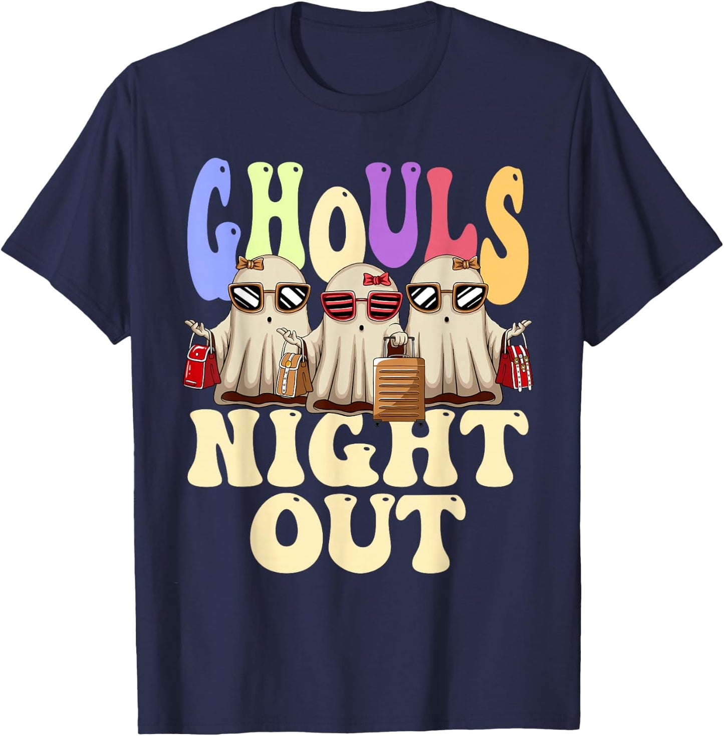 Ghouls Night Out Halloween Party Ghost T-Shirt - T-Shirt | Navy
