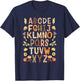 Alphabet Funny Turkey Thanksgiving Costume Preschool Teacher T-Shirt - T-Shirt | Navy