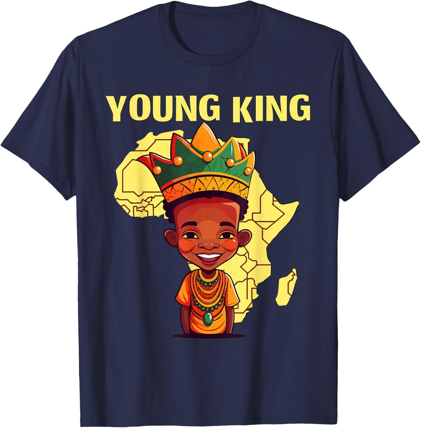 Cool African Kente Art Men Boys Kids African American Print T-Shirt - T-Shirt | Navy