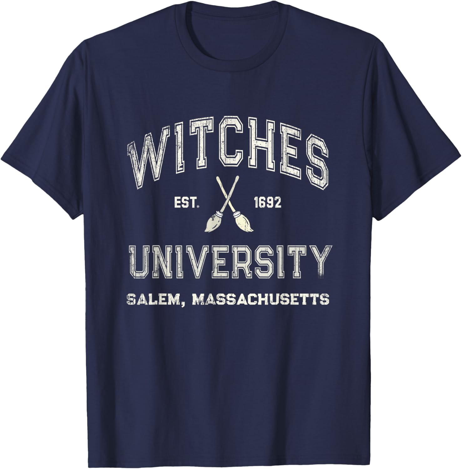 Funny WITCHES UNIVERSITY Salem Witchy School Wiccan College T-Shirt - T-Shirt | Navy
