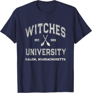 Funny WITCHES UNIVERSITY Salem Witchy School Wiccan College T-Shirt - T-Shirt | Navy