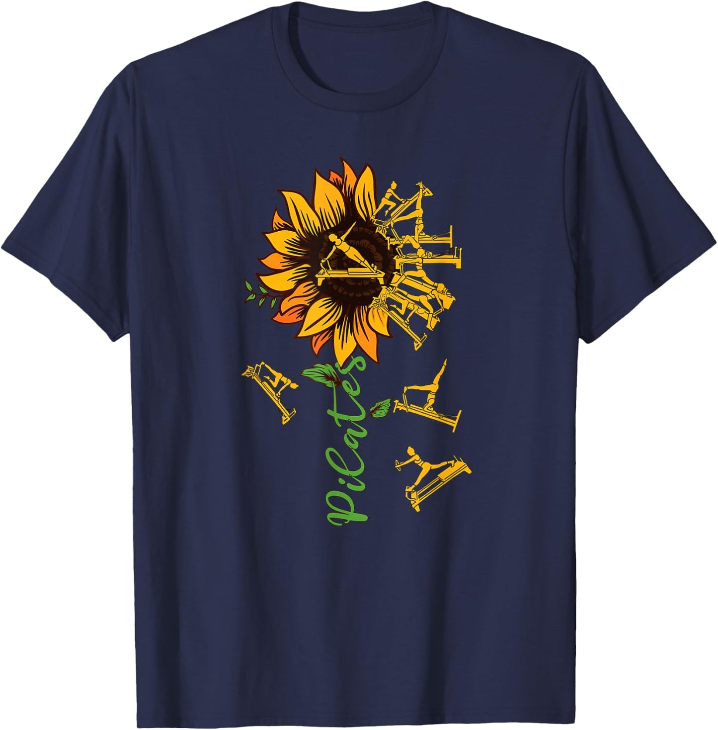 Pilates sunflower Reformer Pilates flower T-Shirt - T-Shirt | Navy