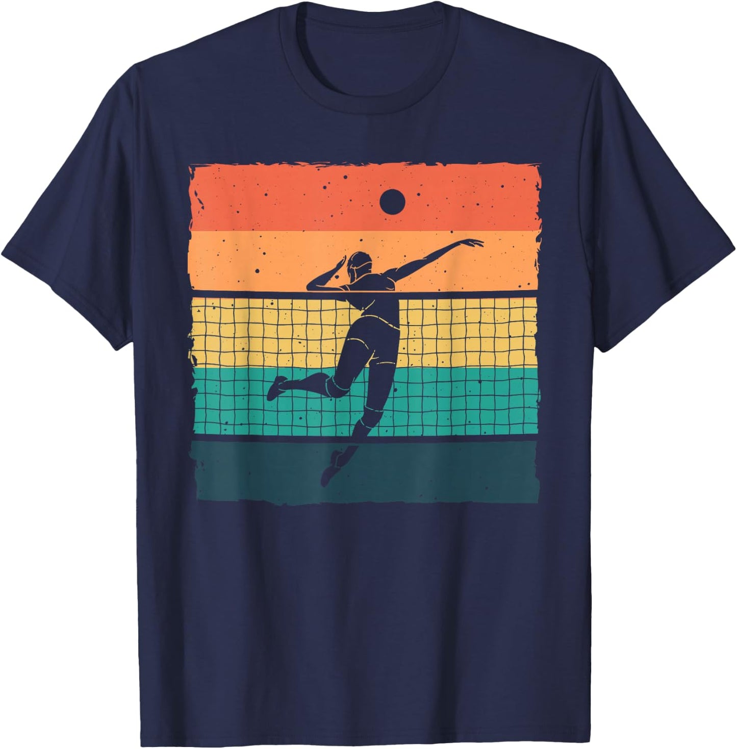 Vintage Volleyball Design Women Volleyball Player T-Shirt - T-Shirt | Navy
