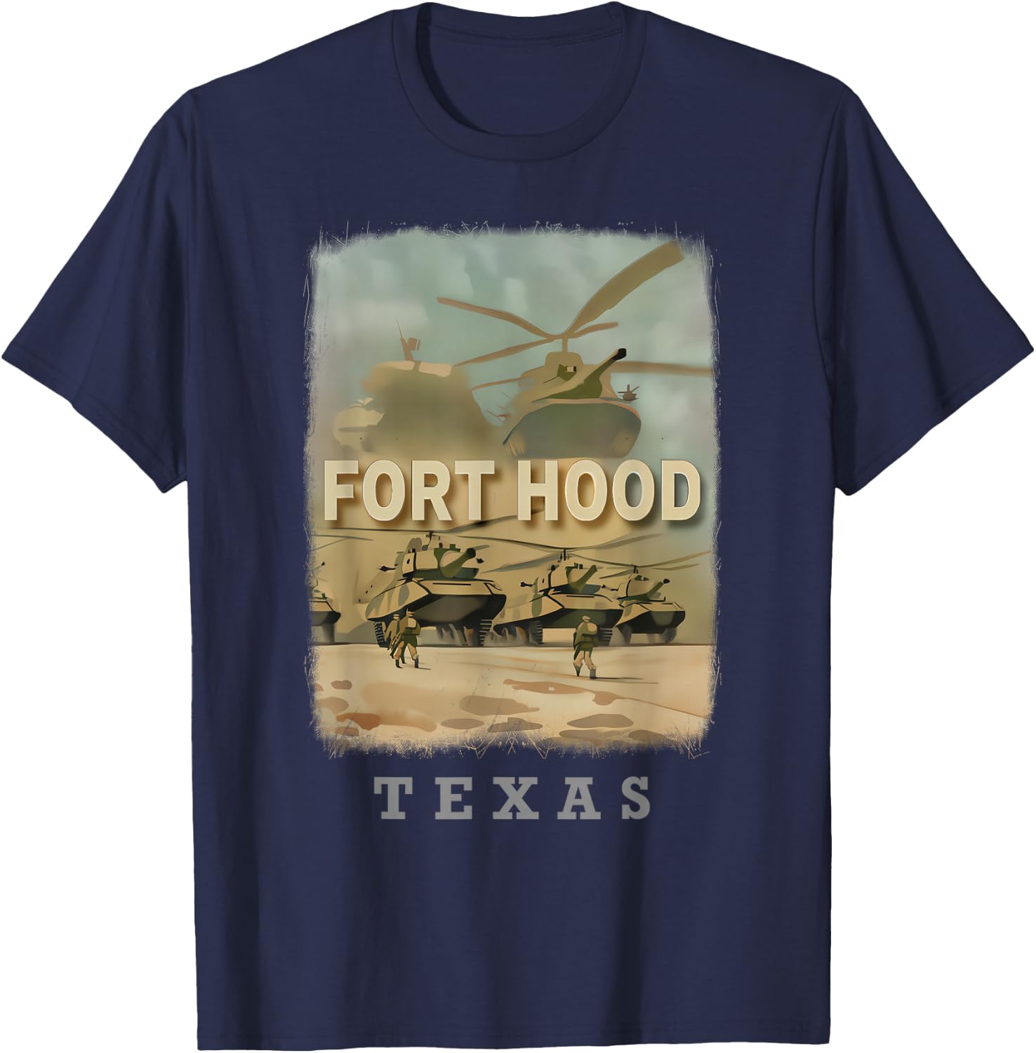Fort Hood Texas TX Military Might SD755 T-Shirt - T-Shirt | Navy