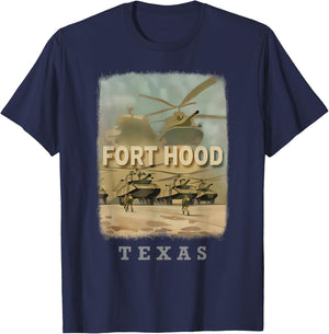 Fort Hood Texas TX Military Might SD755 T-Shirt - T-Shirt | Navy