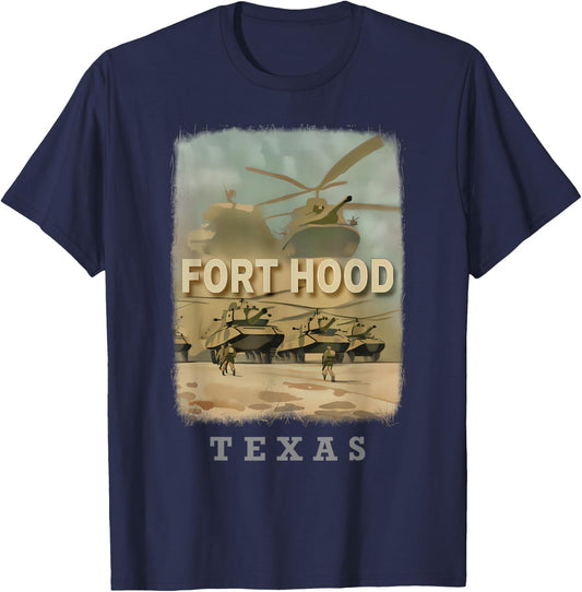 Fort Hood Texas TX Military Might SD755 T-Shirt - T-Shirt | Navy
