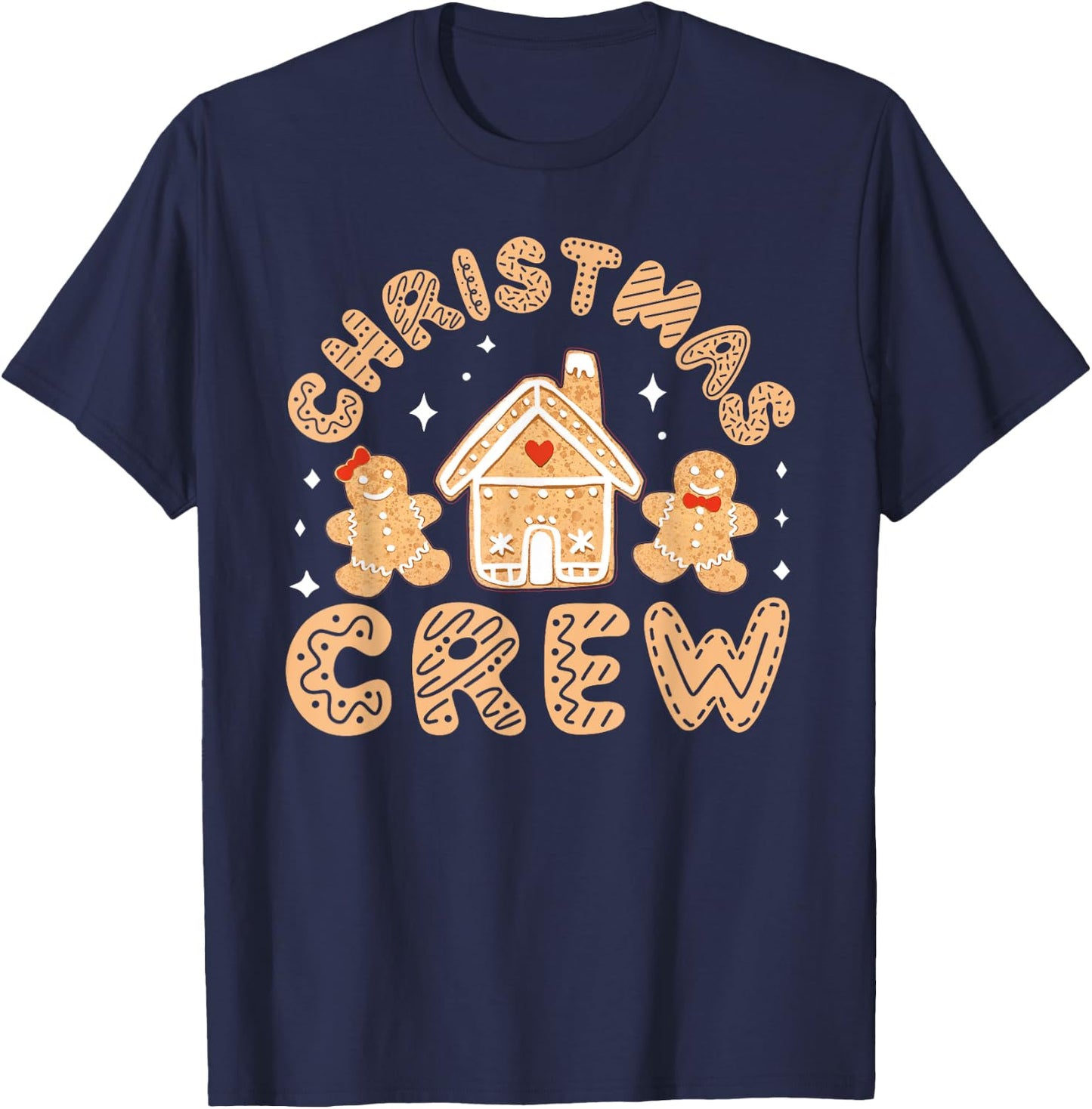 Christmas Crew Gingerbread Cookie Holiday Baking T-Shirt - T-Shirt | Navy