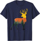 Buck Deer Outdoor Forest Nature Wildlife Animal Vintage T-Shirt - T-Shirt | Navy
