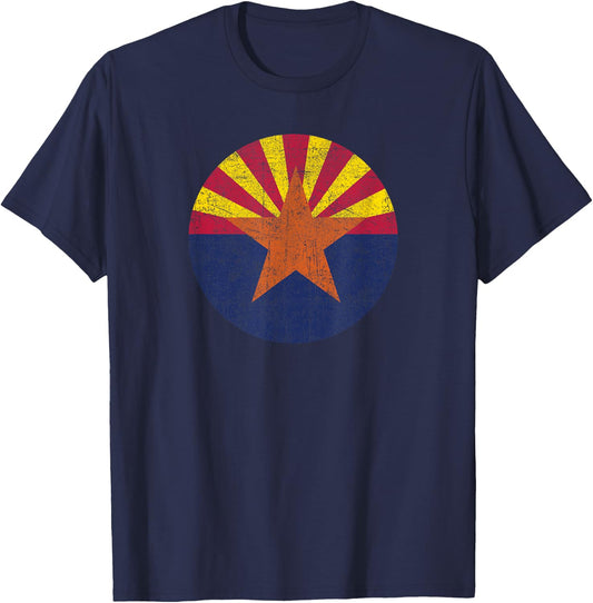 Vintage Arizona Flag Grand Canyon Sedona Retro Hiking T-Shirt - T-Shirt | Navy