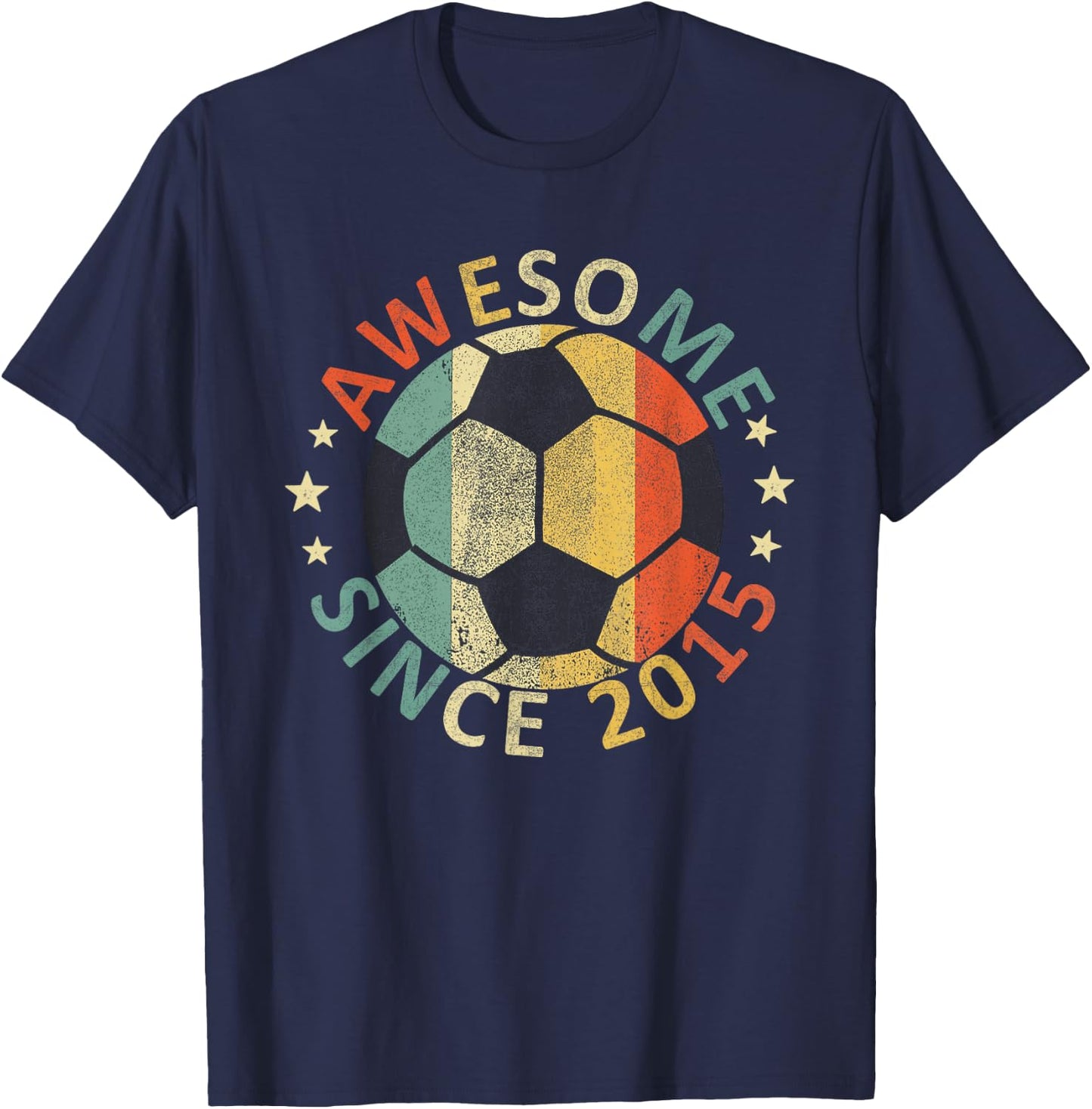 Soccer Player Awesome Since 2015 T-Shirt - T-Shirt | Navy