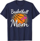Basketball Mom Leopard Print Basketball Women Mama T-Shirt - T-Shirt | Navy