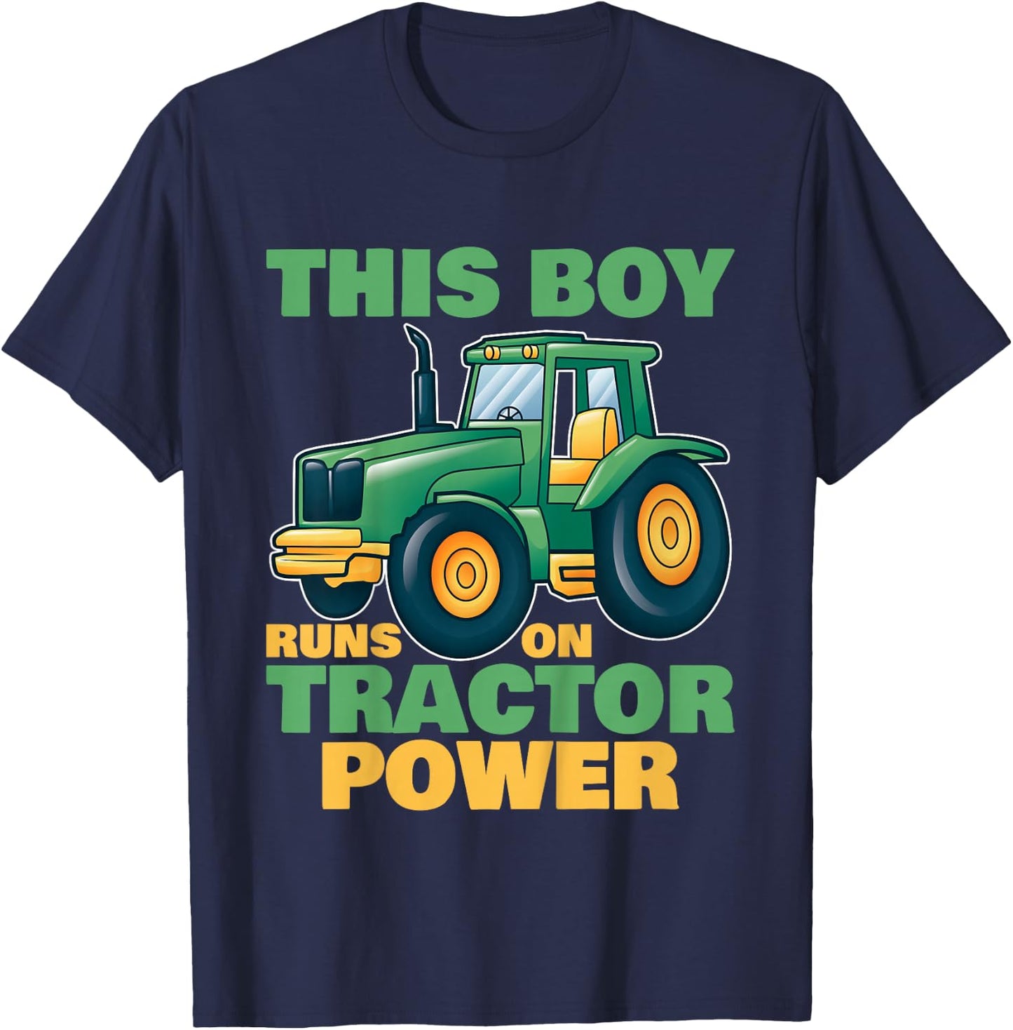 Kids Tractor | Toddler Tractors | Boys Tractor T-Shirt - T-Shirt | Navy