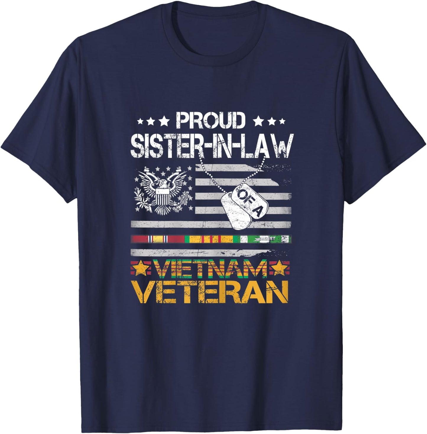 Proud Sister-In-Law Of Patriotic US Army Vietnam Veteran Women T-Shirt - T-Shirt | Navy