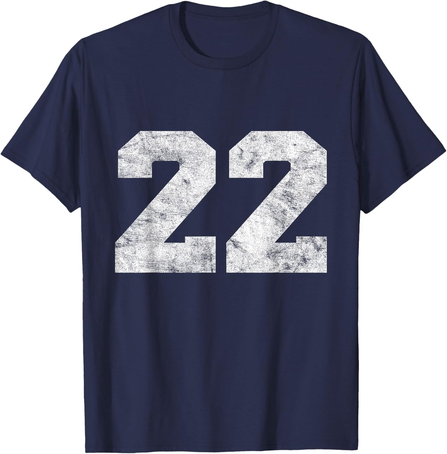 Vintage Lucky Number 22 Birthday Sports Player Team Athlete T-Shirt - T-Shirt | Navy