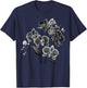 Simple Orchid Flower on black and white Orchid T-Shirt - T-Shirt | Navy