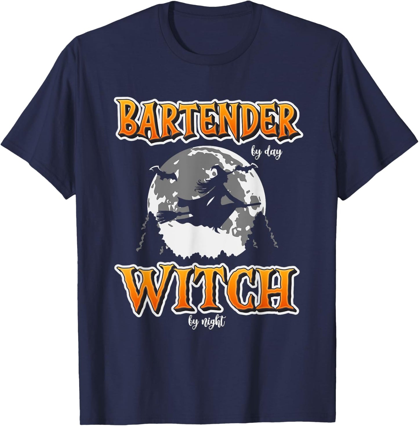 Halloween Bartender Witch | Funny Cute Bartending Women Girl T-Shirt - T-Shirt | Navy
