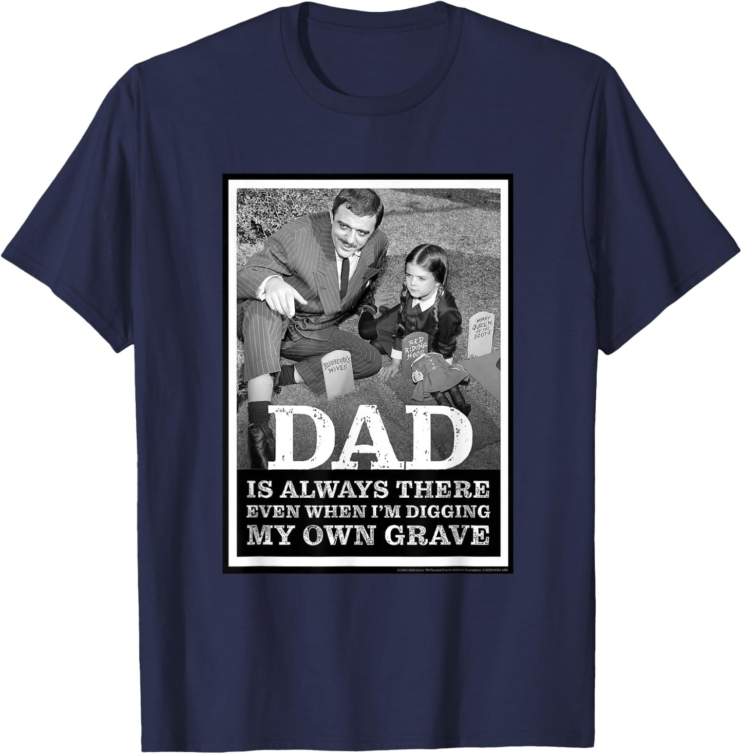 The Addams Family TV Series – Father's Day Gomez & Wednesday T-Shirt - T-Shirt | Navy