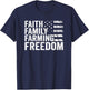 Faith Family Farming Freedom - USA Flag Christian Farmer T-Shirt - T-Shirt | Navy