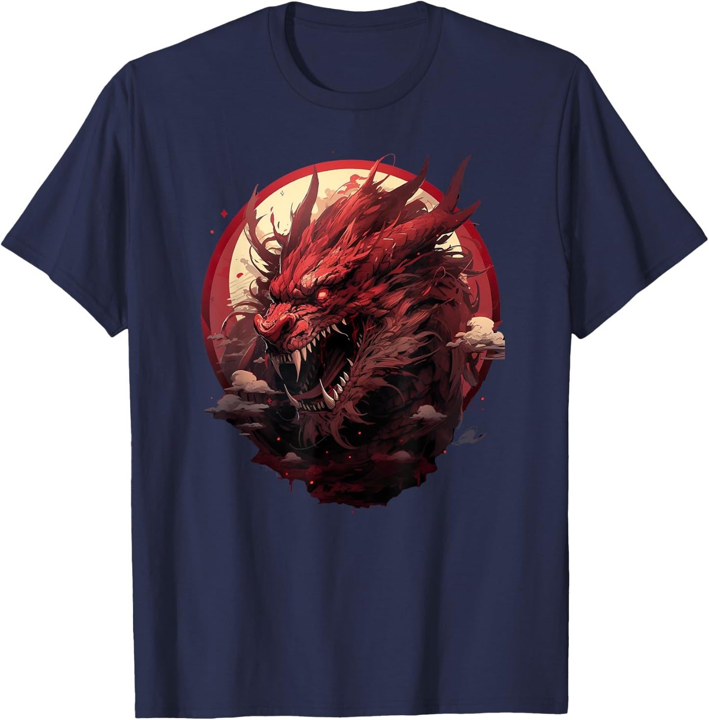 Japanese Aesthetic Dragon japanese art Japan Tattoo T-Shirt - T-Shirt | Navy