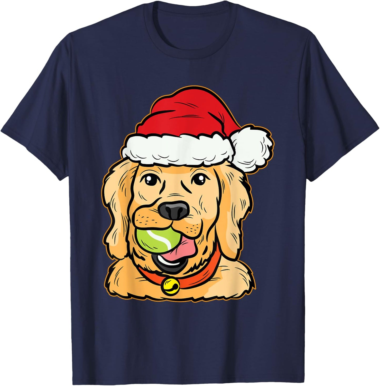 Golden Retriever Tennis Ball Christmas Pajama Dog Puppy Xmas Women Kids T-Shirt - T-Shirt | Navy