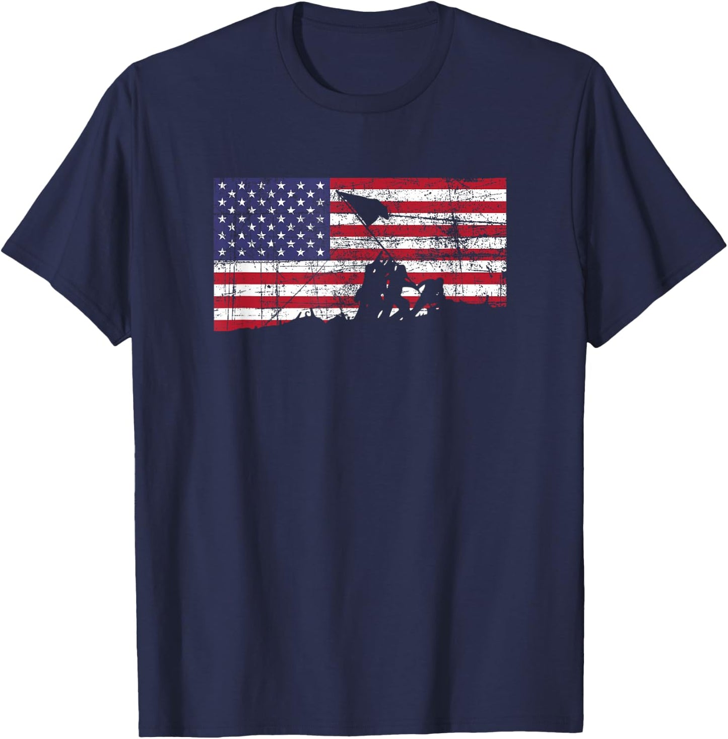 American Flag Patriot Battle of Iwo Jima T-Shirt - T-Shirt | Navy