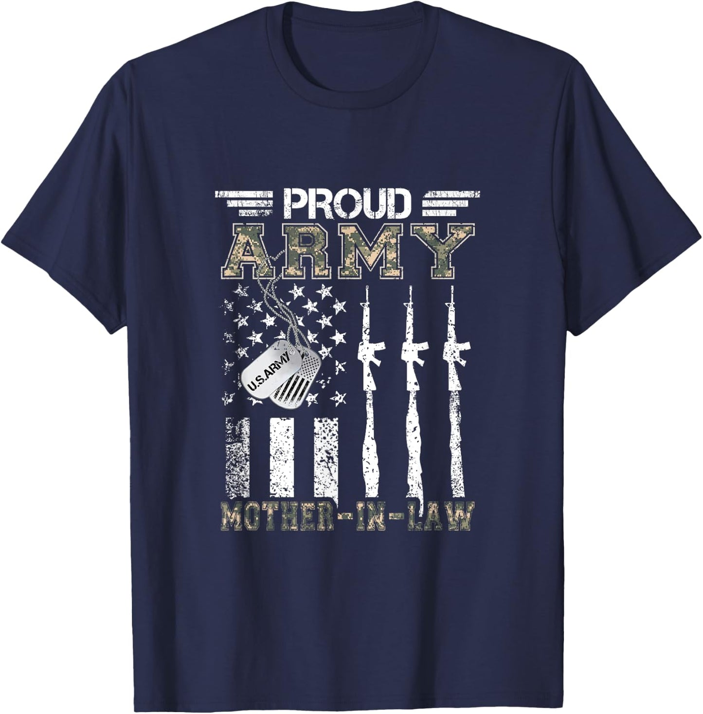 Proud Army Mother-In-Law US Army Mother-In-Law Gifts T-Shirt - T-Shirt | Navy