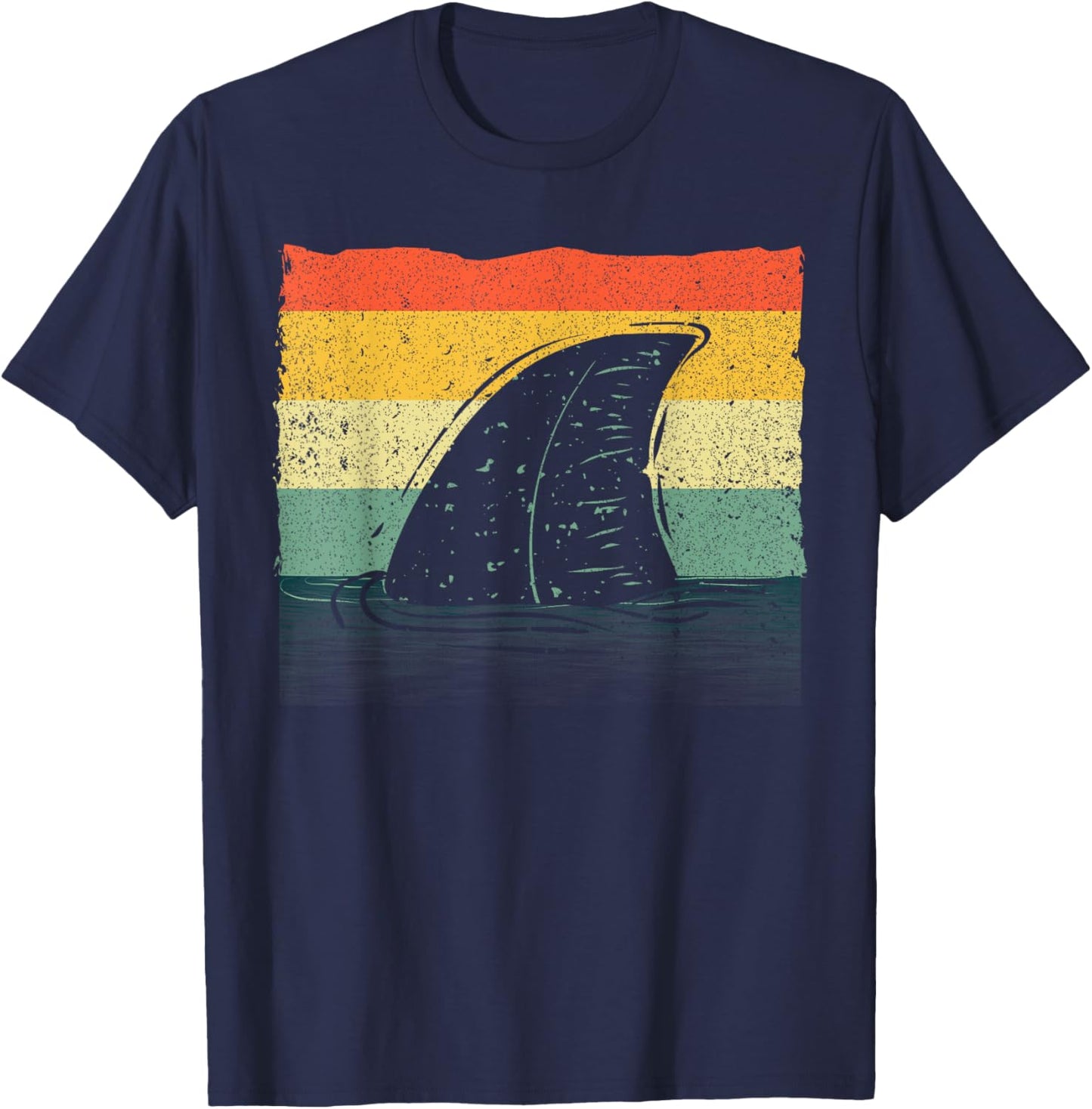 Cool Shark Fin Women Shark Ocean Sharks Summer T-Shirt - T-Shirt | Navy