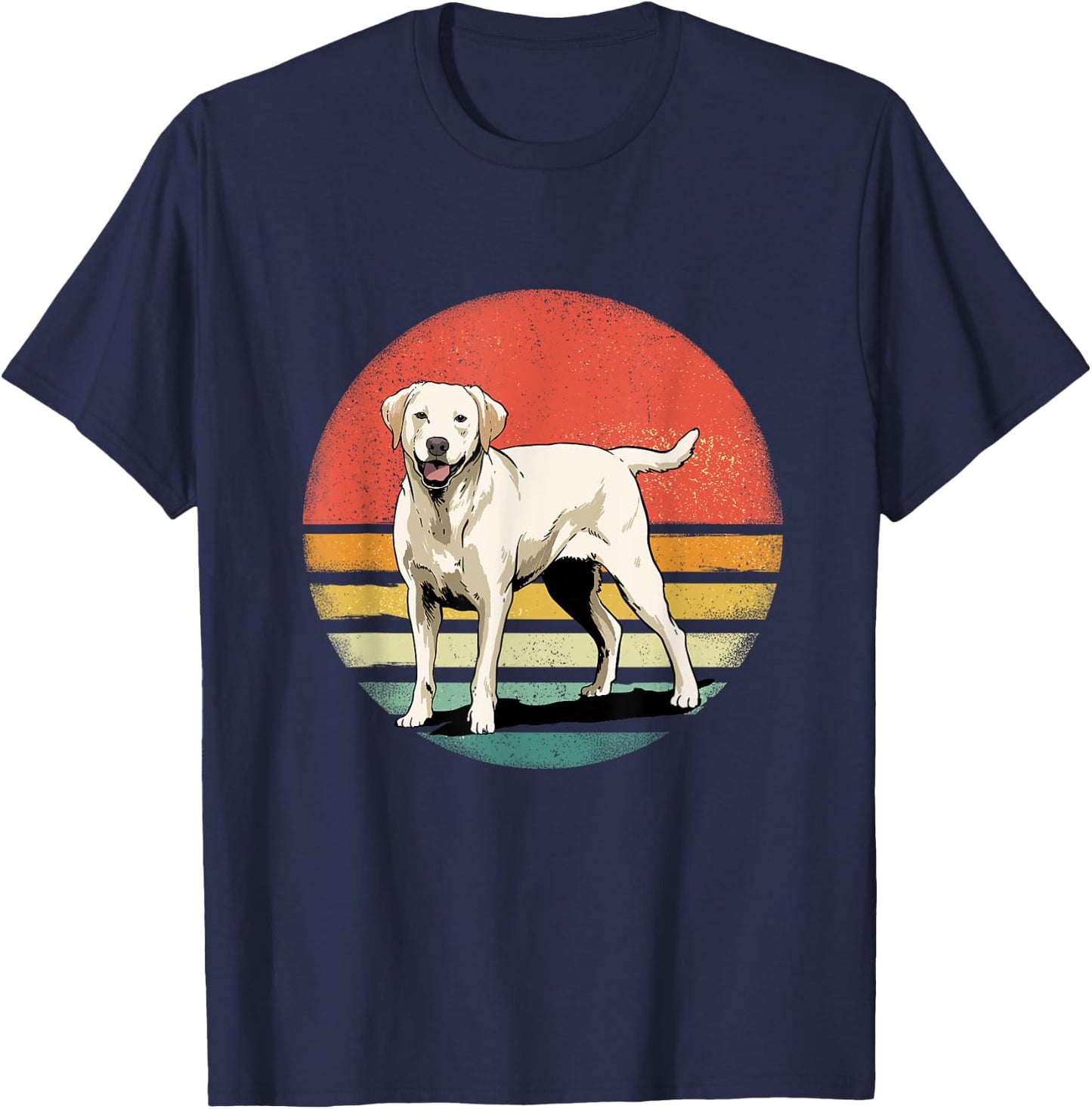 Labrador Retriever Dog Retro Labrador Lover Pet Lab Mom Dad T-Shirt - T-Shirt | Navy