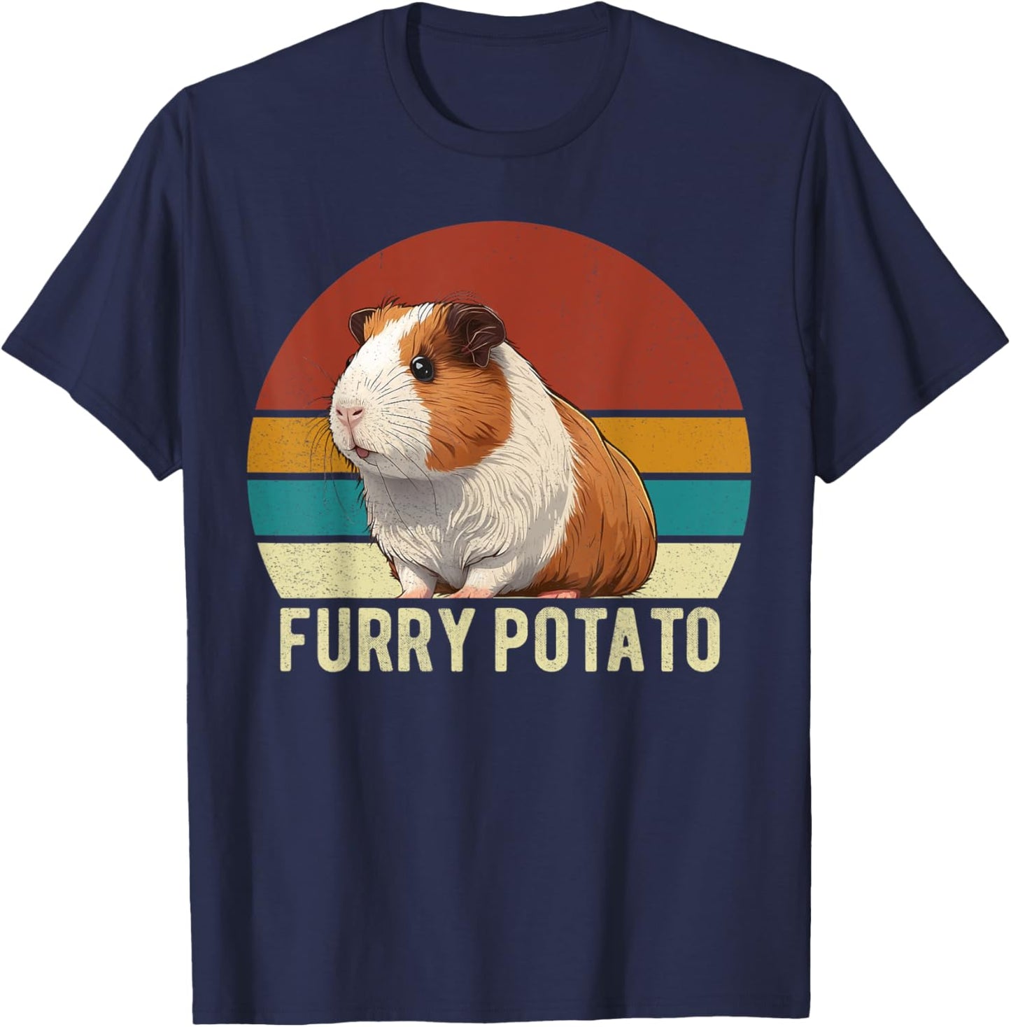 Guinea Pig Shirt Furry Potato Vintage Guinea Pig Funny T-Shirt - T-Shirt | Navy