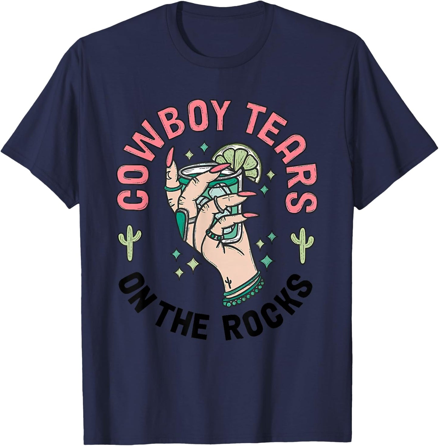 Cowboy Tears On The Rocks Vintage T-Shirt - T-Shirt | Navy