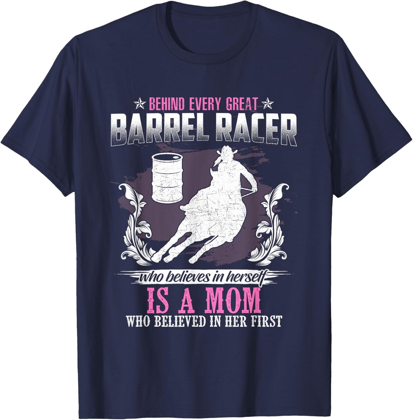 Barrel Racing Shirt Women Girls Horse Barrel Racing T-Shirt - T-Shirt | Navy