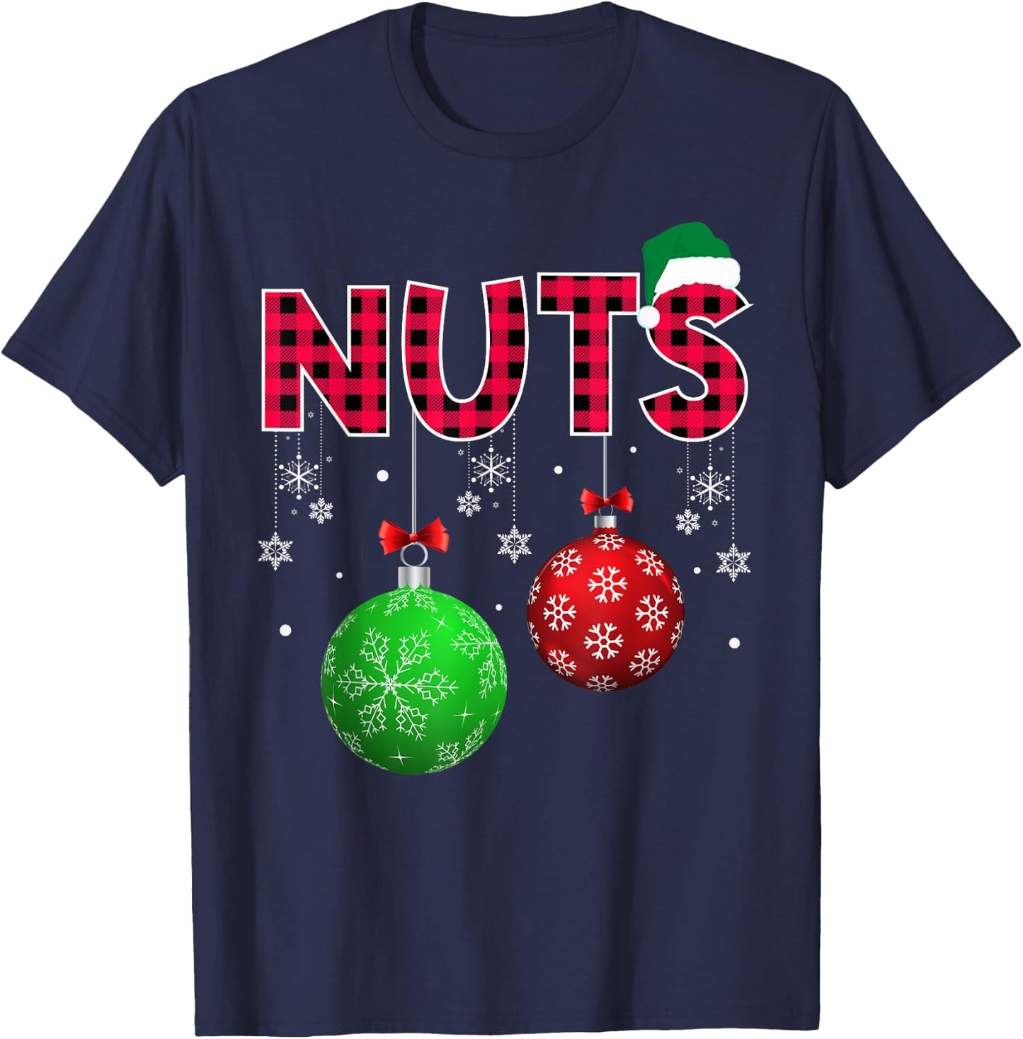 Chest Nuts Funny Adult Christmas Couple Matching Chestnuts T-Shirt - T-Shirt | Navy